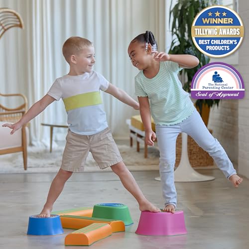 edxeducation Step-a-Trail Obstacle Course for Kids - Logs & Stumps, Indoor & Outdoor