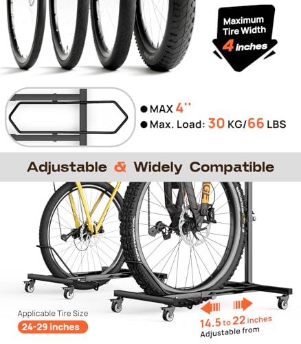 Housolution Vertical Bike Storage Rack with Wheels - No Drilling, 1 Pack