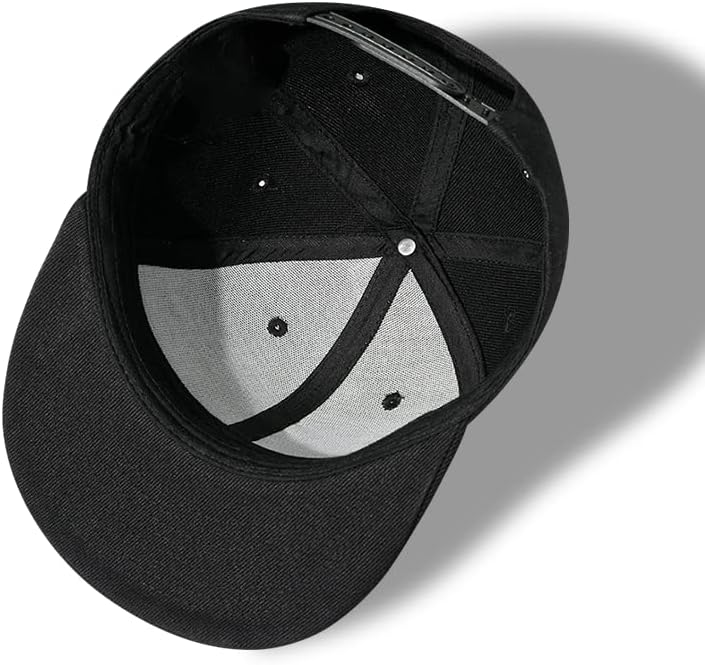 Snapback Hat - Black Baseball Cap for Men & Boys | Stylish Flat Bill Trucker Cap Gift for Teens