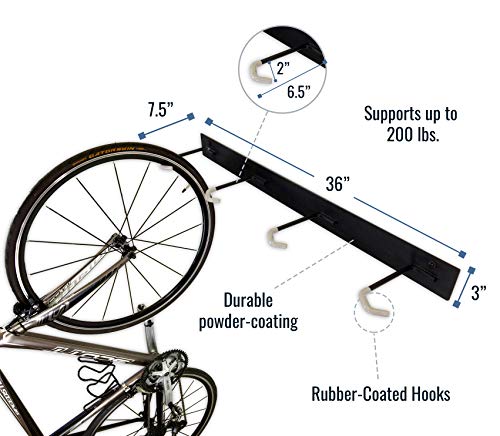X-Large StoreYourBoard Virginia Bike Co BLAT 8 Bike Wall Mount Rack Heavy Duty Steel