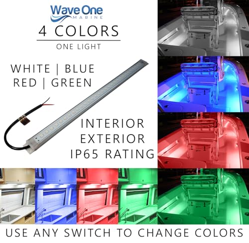 16-Inch RGBW Marine LED Accent Light Strip Waterproof Interior Exterior Boat Lighting