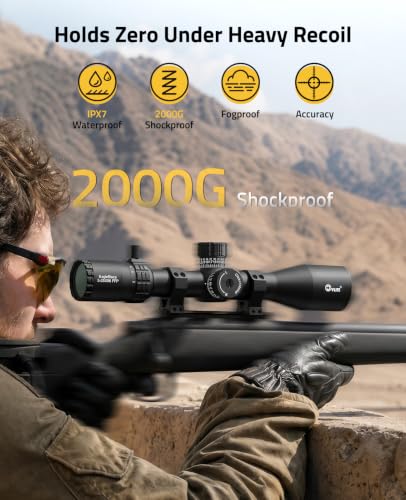 CVLIFE 5-25x56 FFP Rifle Scope with ED Glass, Zero Stop & Illuminated Reticle