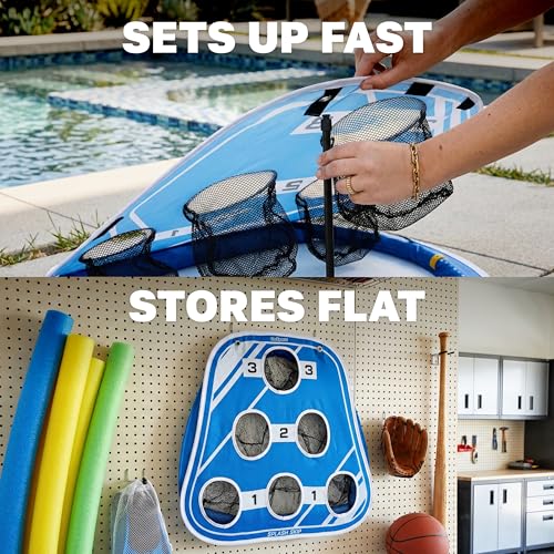 GoSports Splash Skip Versus Floating Pool Cornhole Game with 2 Targets - Water Toss Game for Adults & Family