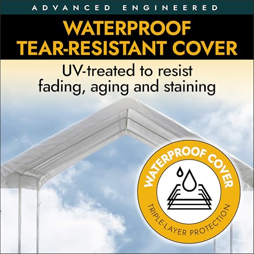 4-Leg 10x10ft Canopy Tent - Waterproof Sun Shade with Steel Frame, White
