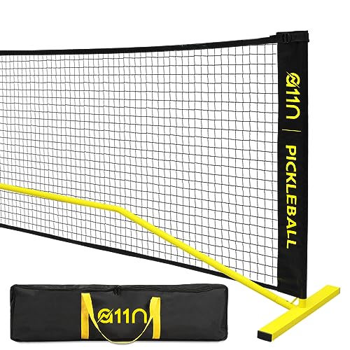A11N SPORTS Yellow Regulation Pickleball Net System 22ft Portable Indoor & Outdoor