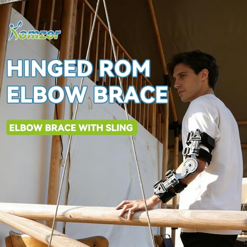 Komzer Hinged Elbow Brace - Post-Op ROM Immobilizer with Sling, Right