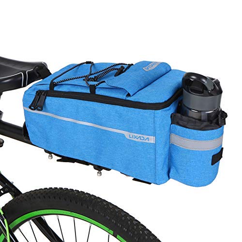 Lixada Bicycle Pannier Bag with Rain Cover, Bicycle Seat Multifunctional Insulated Trunk Cooler Bag, Shoulder Bag, 29 * 16 * 17cm (Blue)