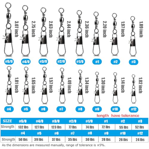 Fishing Barrel Swivel Snap 12 Size 24lb Stainless Steel Saltwater Freshwater 50 pcs