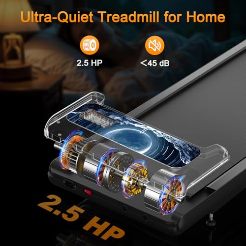 Dark Blue Walking Treadmill Pad with 0–8% Incline, 2.5HP for Home & Office