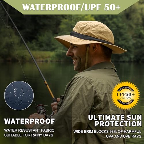 Oversized Waterproof Mesh Sun Hat with Wide Brim for Big Heads