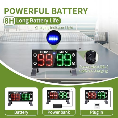 YZ Portable Digital Scoreboard for Basketball & Outdoor Games - Remote Control & Bright LED Display
