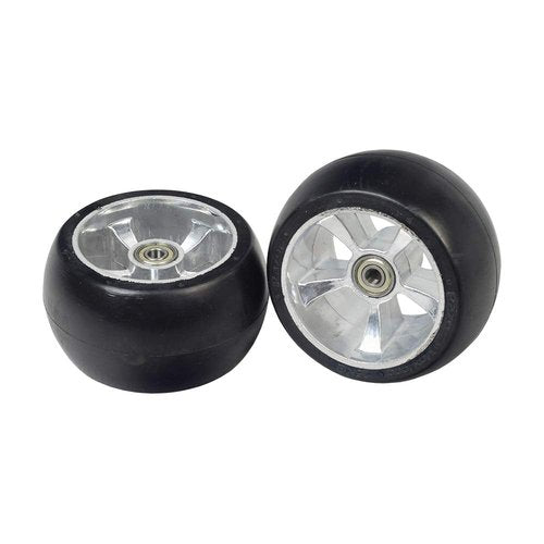 AlveyTech Front Wheels for Razor Ground Force, Ground Force Drifter, and GFD Fury Go-Karts - Replacement Parts for Go-Kart, 4-1/2" x 2-1/2" Solid Rubber Drift Tires w/ 608Z Bearings, Left & Right Set