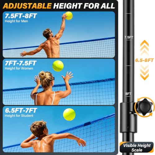 11x8FT Volleyball Net with Height Adjustment & 2-in-1 Training Mode