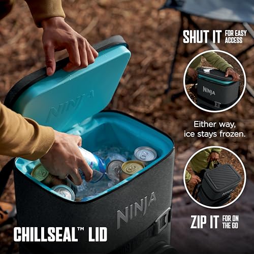 Ninja FrostVault Go Soft Backpack Cooler - Charcoal Gray, 24 Can Variation