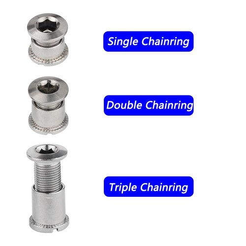 LHMYTREE 6PCS Single/Double and Triple Chainring Bolts Screws Disc Crankset Nuts Chainwheel，Steel Material,Suitable for Mountain Bikes.Total 18 PCS