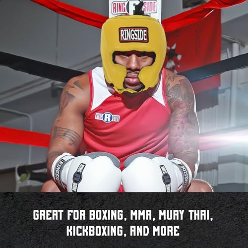 Boxing Headgear - Muay Thai MMA Sparring Head Protection, Black, Medium
