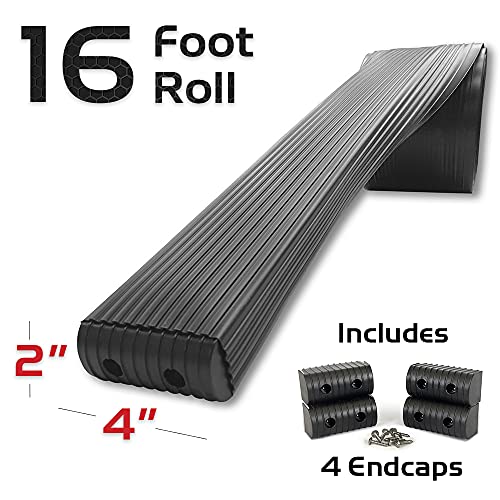16 ft Bunk Wrap Kit - 2x4 Inch Black Vinyl Cover with Endcaps for Boat & Trailer