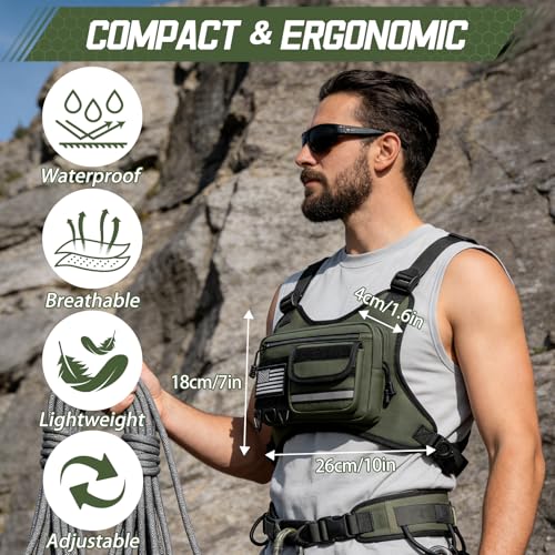 Outdoor Sports Chest Bag with Adjustable Straps Water-Resistant Running Vest for Cycling Hiking