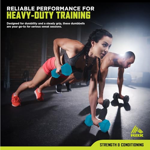 2-Pack Vinyl Coated Hex Dumbbell Set for Body Building and Strength Training