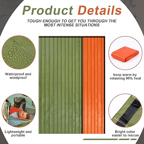 Emergency Sleeping Bag Set 20/50/70 Pcs Waterproof Survival Bivy Sack for Camping