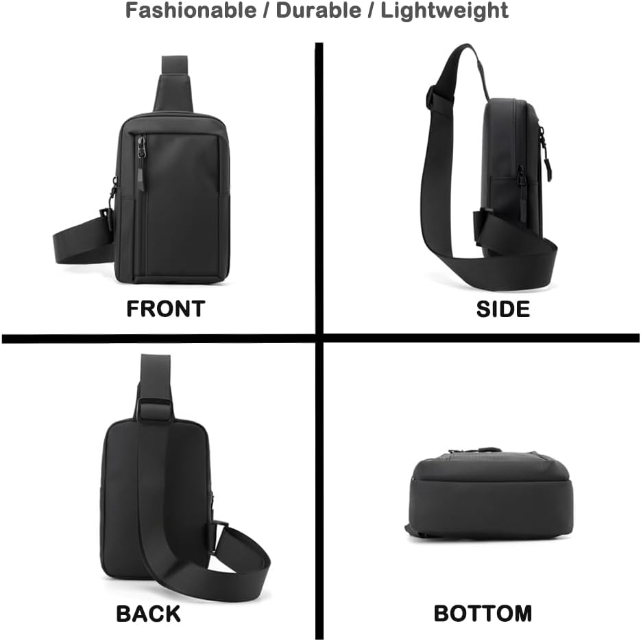 Skiennix Crossbody Bag - Trendy Black Sling Fanny Pack for Men & Women | Perfect for Workout & Running
