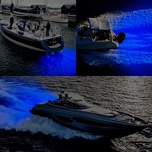 Marine LED Boat Light 6.9” 84LED Waterproof Transom Light - Blue, 2 Pack