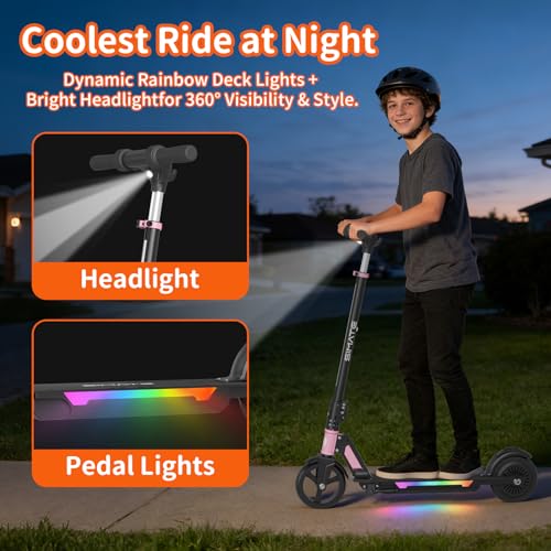 Pink Electric Scooter for Kids Teens & Adults 250W Foldable UL2272 Certified