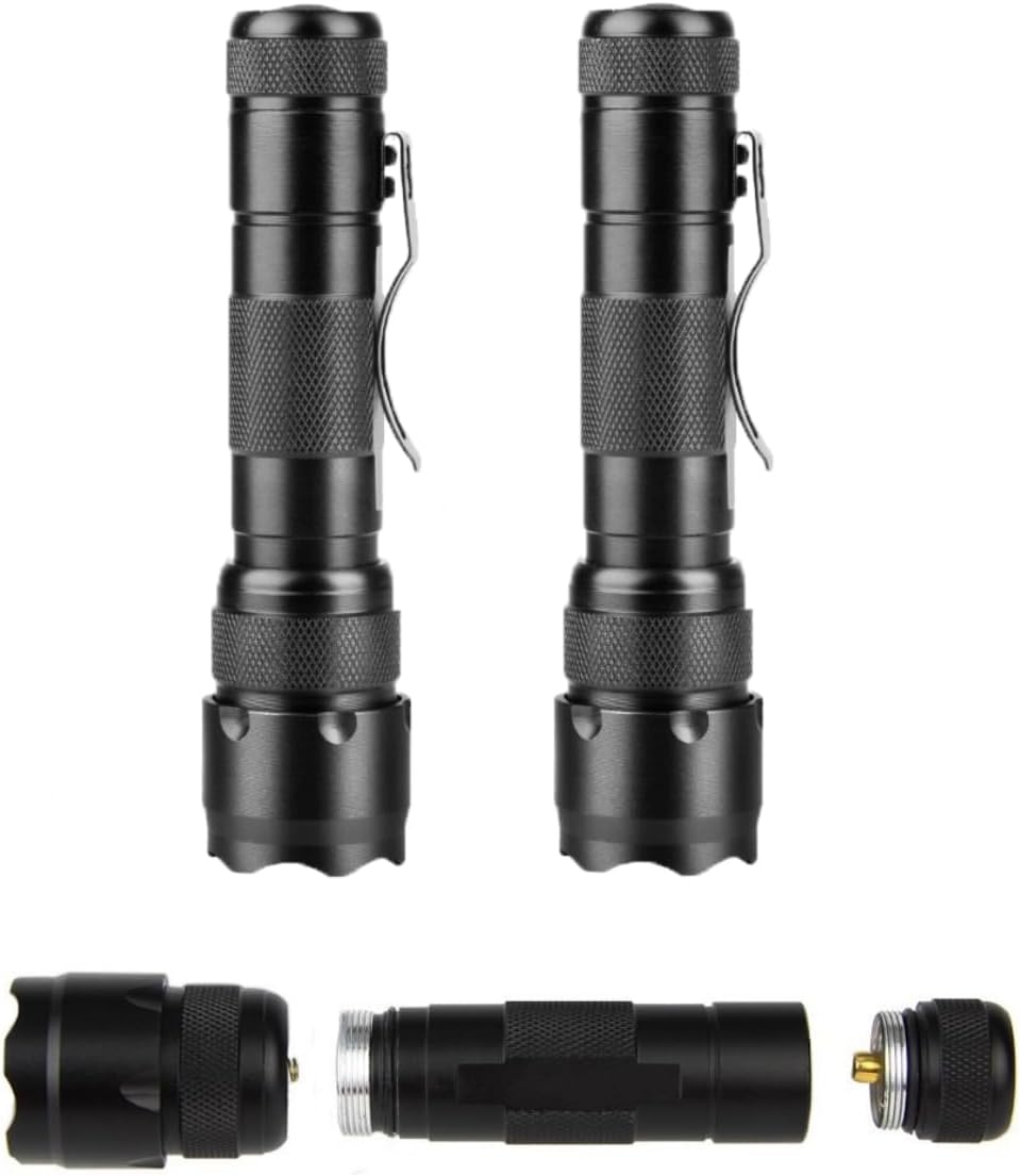WINDFRIE LED Tactical Flashlights - 2 Pack Bright EDC Handheld Lights | Water-Resistant Portable Design