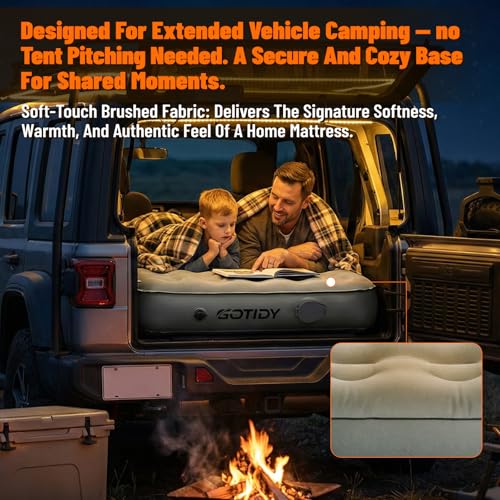 GOTIDY SUV Air Mattress for Large & Mid-Size Vehicles Camping Bed with Built-In Pump