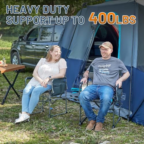 TIMBER RIDGE Navy Heavy Duty Camping Chair 400lbs Portable Directors Seat