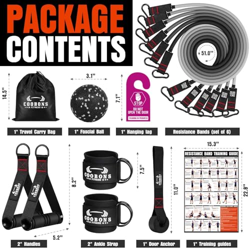 Heavy Resistance Bands for Workout - 300LBS Exercise Bands with Handles - Black, Grey