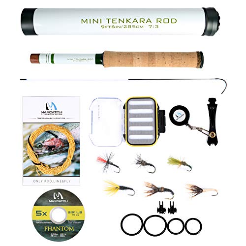 Maxcatch 12ft Tenkara Fly Fishing Rod Combo - 9'6" Ultra-Light Carbon Fiber