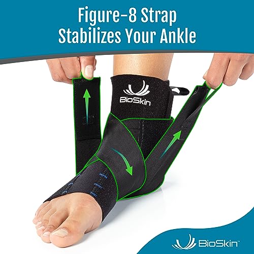 Ankle Support Brace for Sprained & Swollen Feet - Medium Large Compression Wrap - BioSkin AFTR