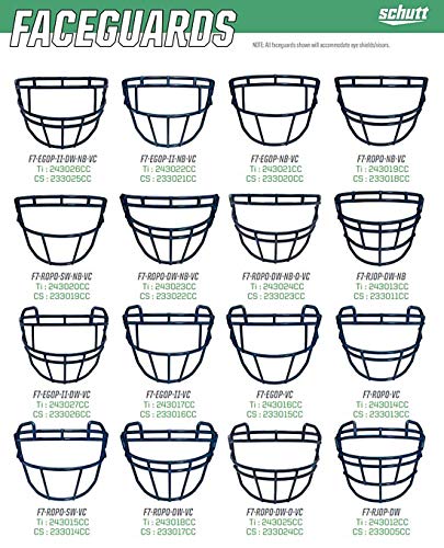 Schutt F7 ROPO-NB-VC Football Facemask - Scarlet / Varsity Fit All Sizes