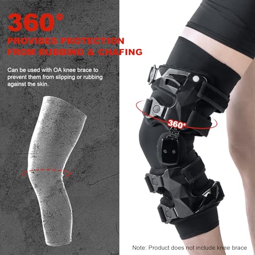 Large Knee Brace Undersleeve - 2 Pack for Men & Women, Closed Patella