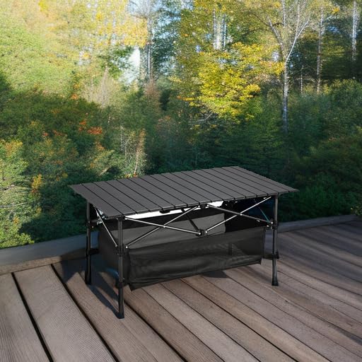 Lightweight Aluminum Folding Camping Table 37x22 Inches Portable Outdoor Dining & Picnic