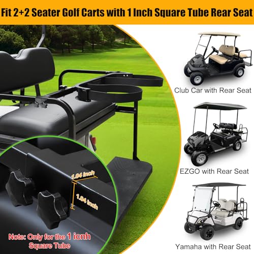 Adjustable Metal Golf Cart Bag Holder for EZGO Club Car Yamaha 2+2 Seat