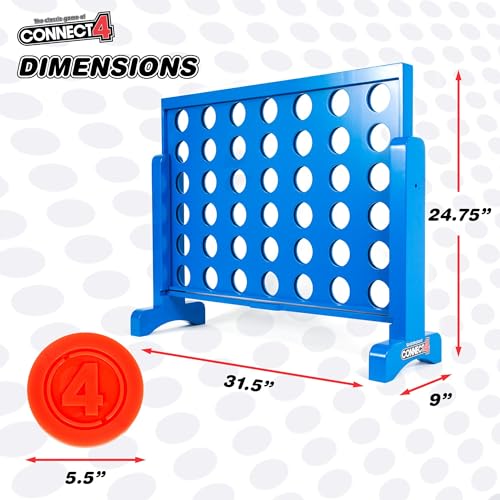 Giant Wood Connect 4 Yard Game - Jumbo Outdoor Strategy Game, 42 Pieces with Carry Bag