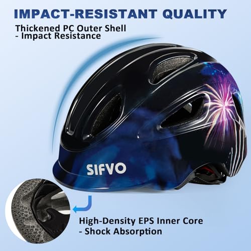 Kids Bike Helmet with LED Light, Adjustable Toddler & Youth Safety Helmet