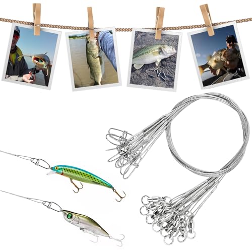 11.8 Inch Saltwater Fishing Leader Wire 50lb Strength 20pcs - Stainless Steel