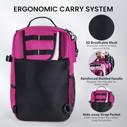 Goture Pink Crossbody Tackle Bag with 3x 3600 Trays & 1680D Durable Fabric