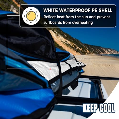 Waterproof Surfboard Bag with Zippers & Shoulder Strap - Fits Most Boards