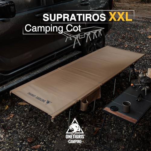 Extra Large Camping Cot with Extending Legs - Coyote Brown