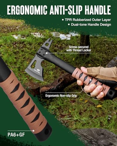 12-Inch Camping Axe and Survival Hatchet with Sheath, Multi-Function Outdoor Tool