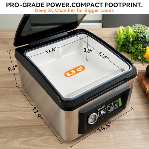 12-Inch Commercial Chamber Vacuum Sealer with Auto Sensing & Deep Chamber