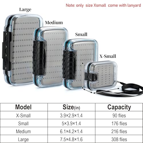 Dr.Fish Waterproof Fly Fishing Box 5X3.9X1.4 Inches Double Sided Storage Case