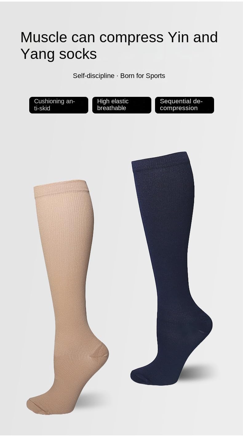Roiii Compression Socks - 15-20 mmHg Support for Circulation | 7 Pairs for Running & Hiking