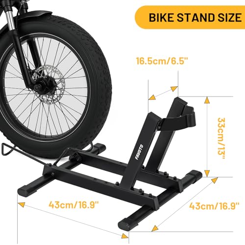 Favoto Black Bike Stand for E-Bikes & Mountain Bikes - Fits Up to 4" Fat Tires