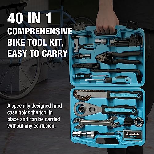 DURATECH 40 Piece Bike Repair Tool Kit with Storage Case - Bicycle Maintenance Set