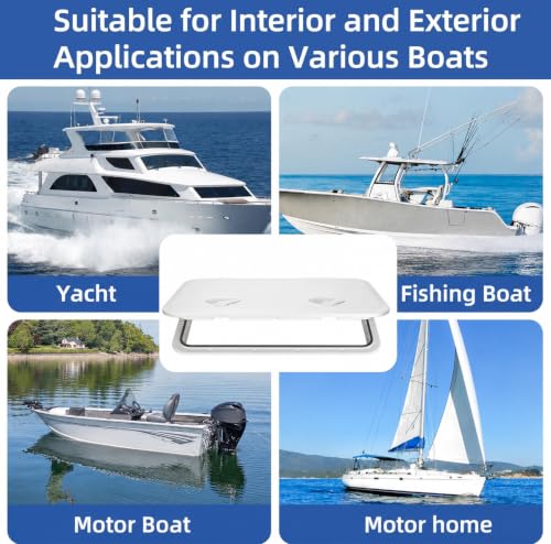 White Marine Boat Hatch Cover Deck Access Lid 24x14 Inches - CLLOMAGY